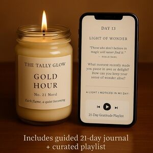 The Tally Glow Gold Hour Candle
